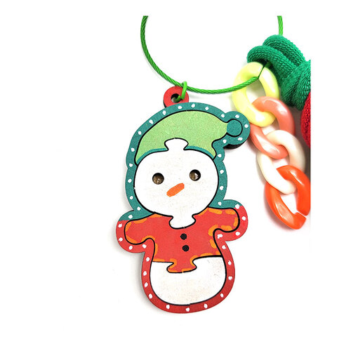 양말목 퍼즐 열쇠고리-크리스마스 눈사람